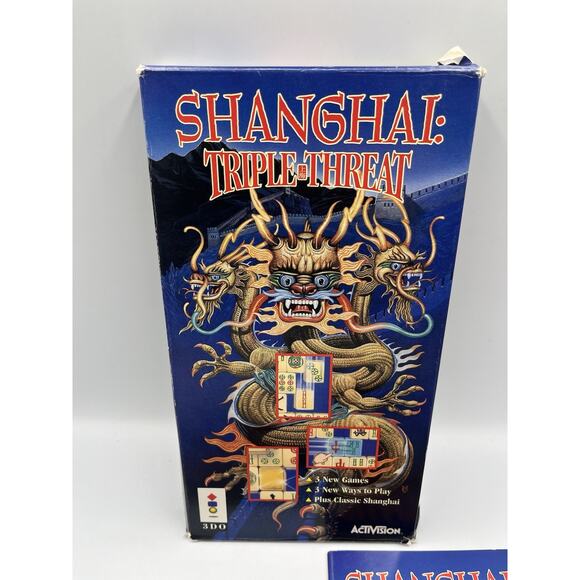 Shanghai Triple Threat 3DO Video Game Long Box Complete CIB - Picture 5 of 16